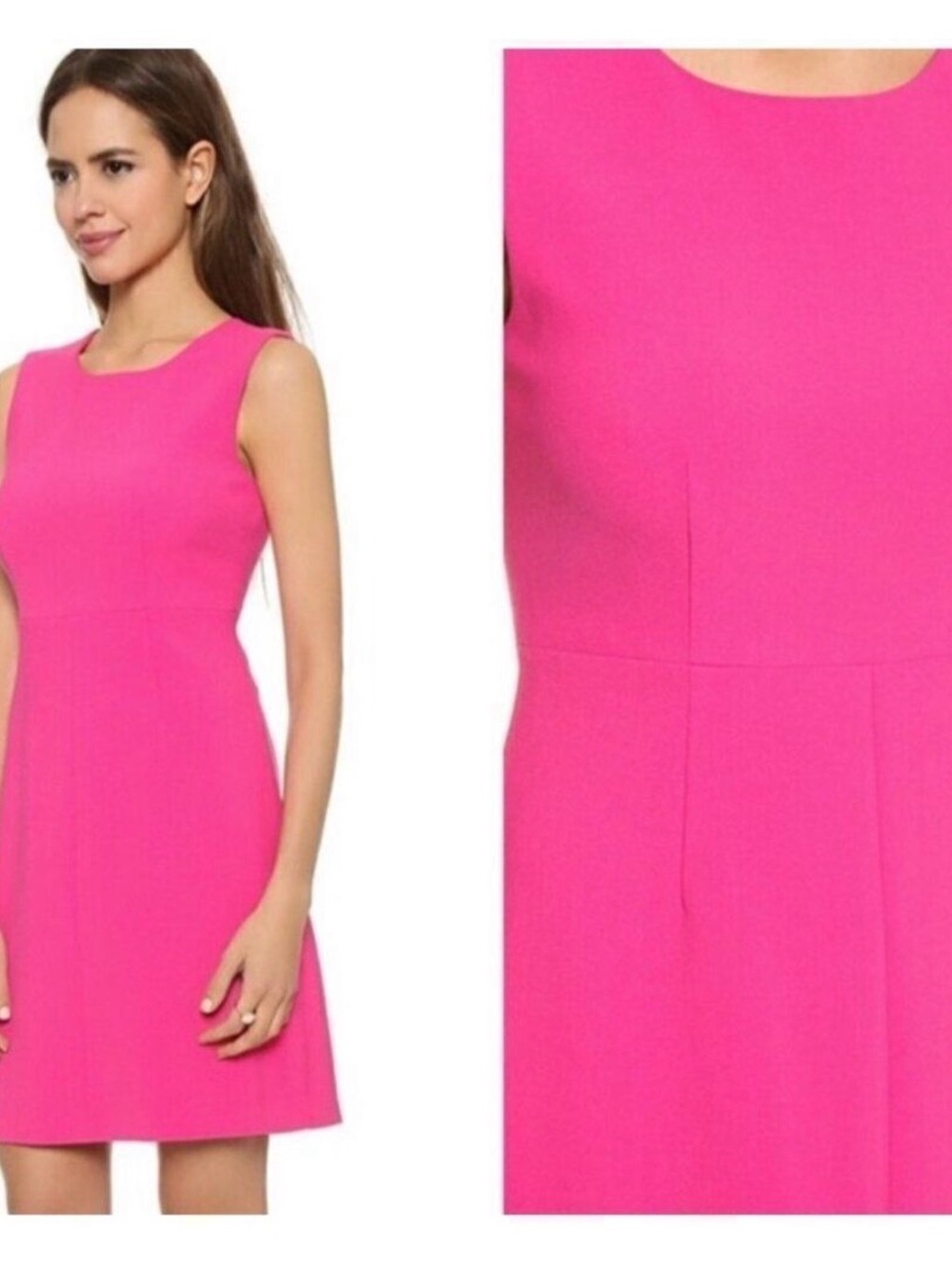 DVF Carrie Sleeveless Shift Dress Size 4 Vibrant Pink